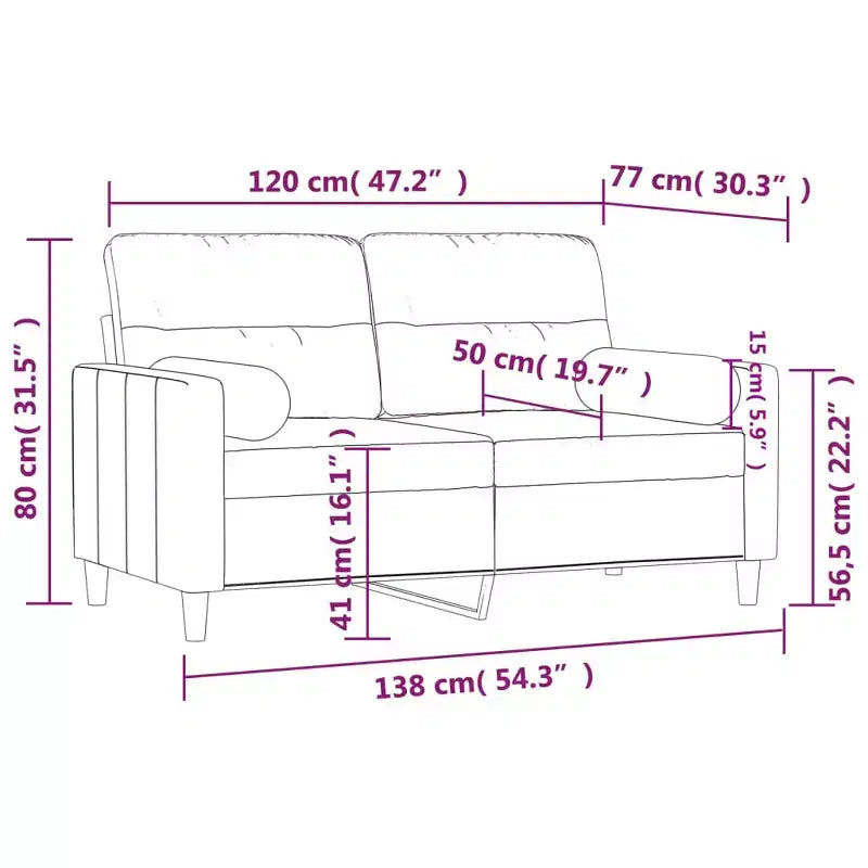 Divano a 2 posti in tessuto grigio scuro (100% poliestere), metallo, textilene