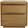HomeRoots 24 Natural Solid and Manufactured Wood Two Drawer Nightstand