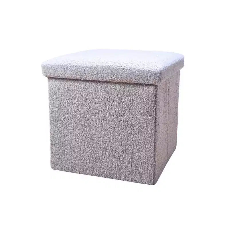 Ottoman con spazio di archiviazione Bouclé Cube da 15 pollici