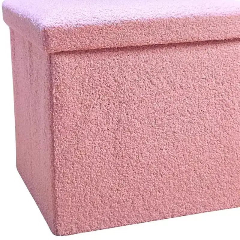 Ottoman con spazio di archiviazione Bouclé Cube da 15 pollici