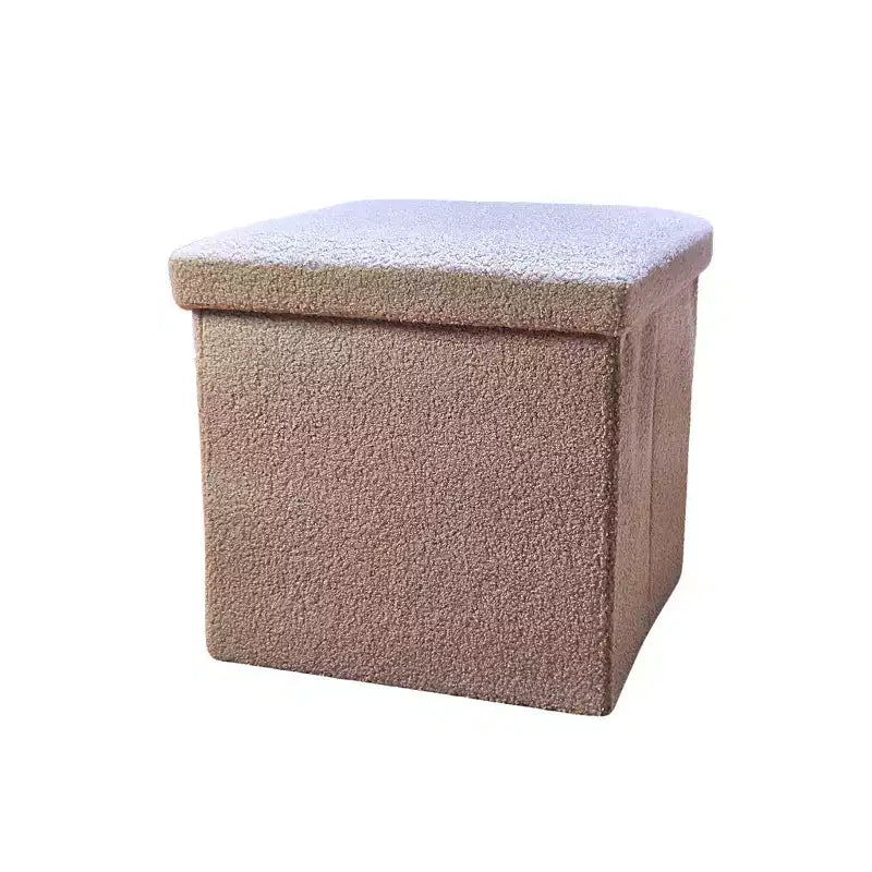 Ottoman con spazio di archiviazione Bouclé Cube da 15 pollici