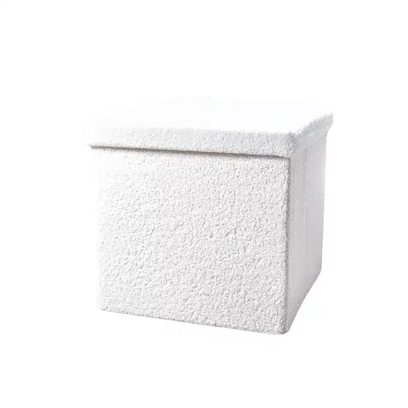 Ottoman con spazio di archiviazione Bouclé Cube da 15 pollici