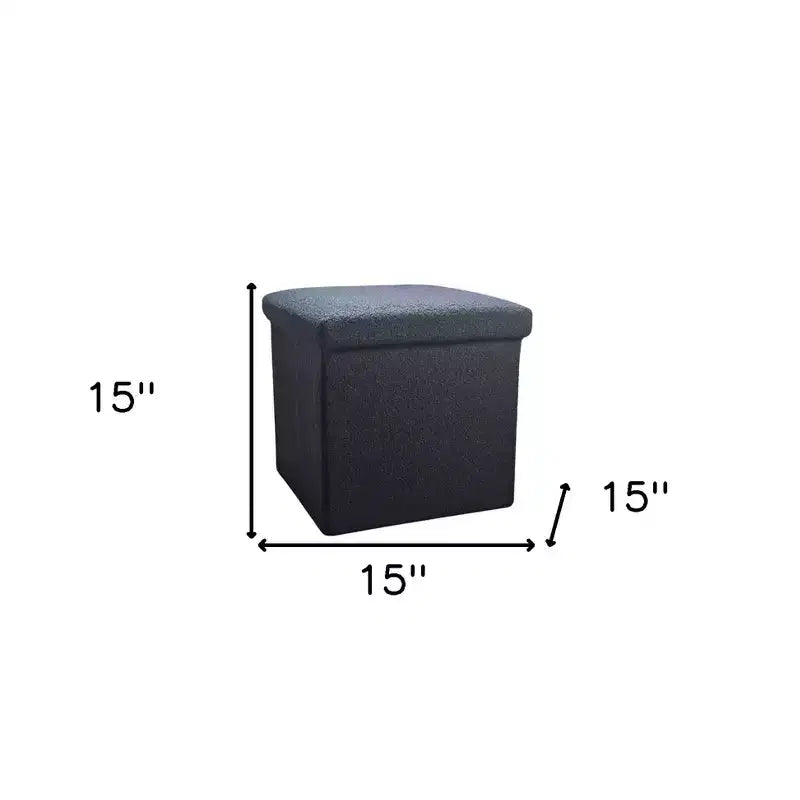Ottoman con spazio di archiviazione Bouclé Cube da 15 pollici