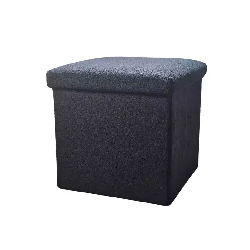 Ottoman con spazio di archiviazione Bouclé Cube da 15 pollici