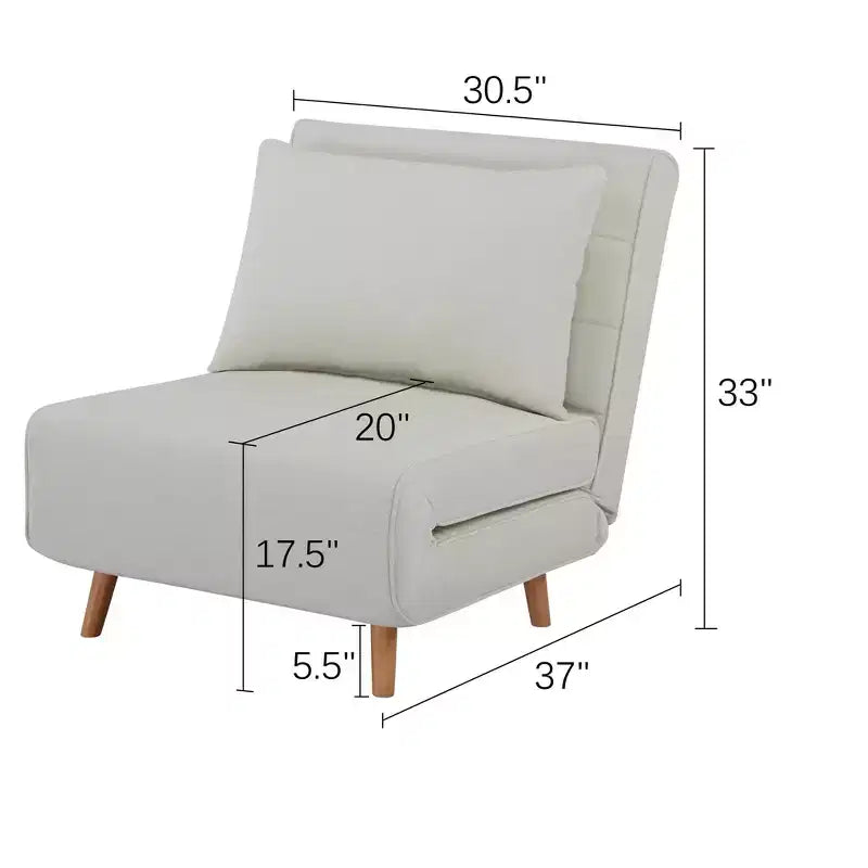 GDFStudio Rafael Letto Poltrona Moderno Pieghevole Convertibile in Ciniglia con Schienale Regolabile e Cuscino