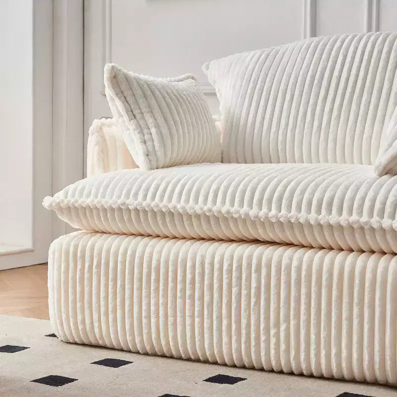 GDFStudio Arden - Poltrona moderna convertibile in velluto a coste con pouf