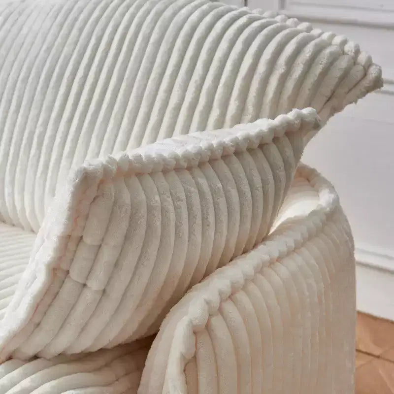 GDFStudio Arden - Poltrona moderna convertibile in velluto a coste con pouf