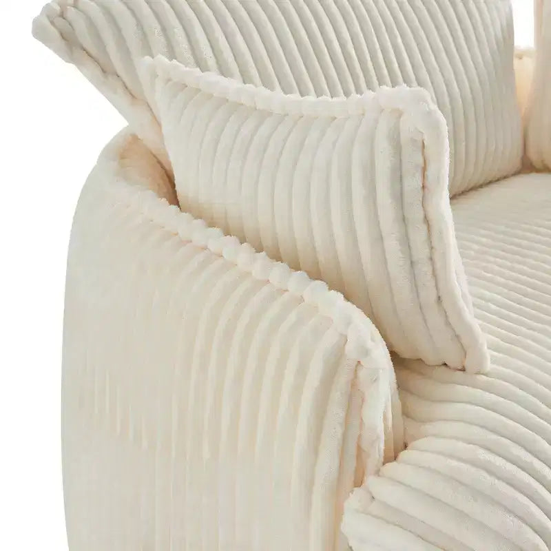 GDFStudio Arden - Poltrona moderna convertibile in velluto a coste con pouf