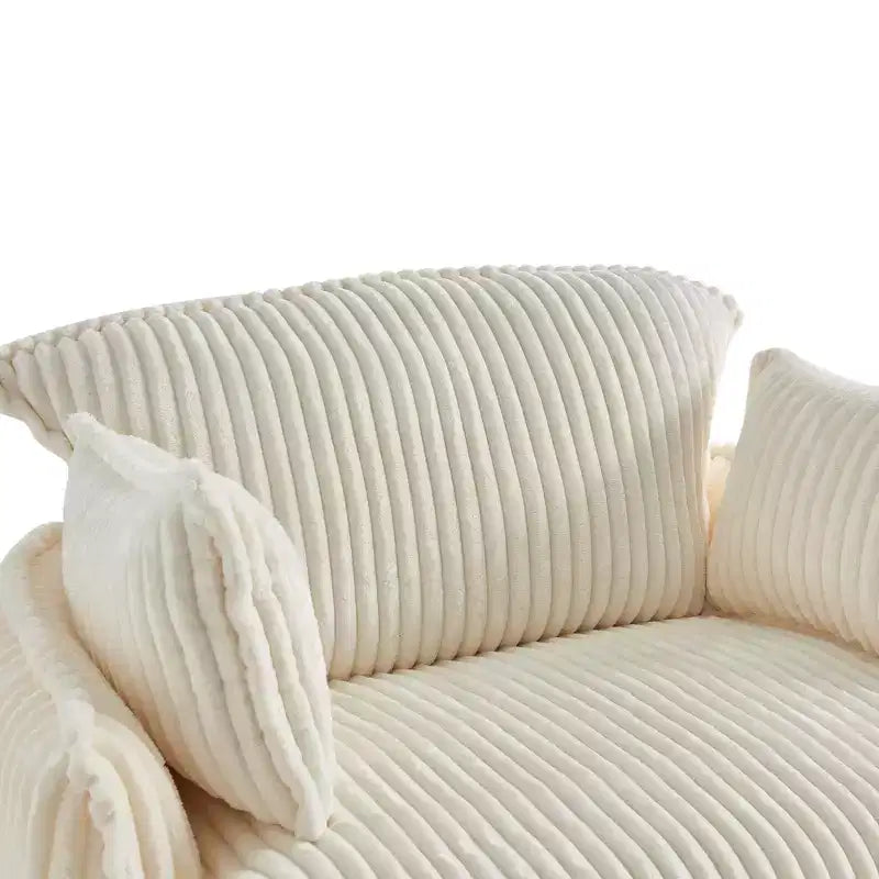 GDFStudio Arden - Poltrona moderna convertibile in velluto a coste con pouf