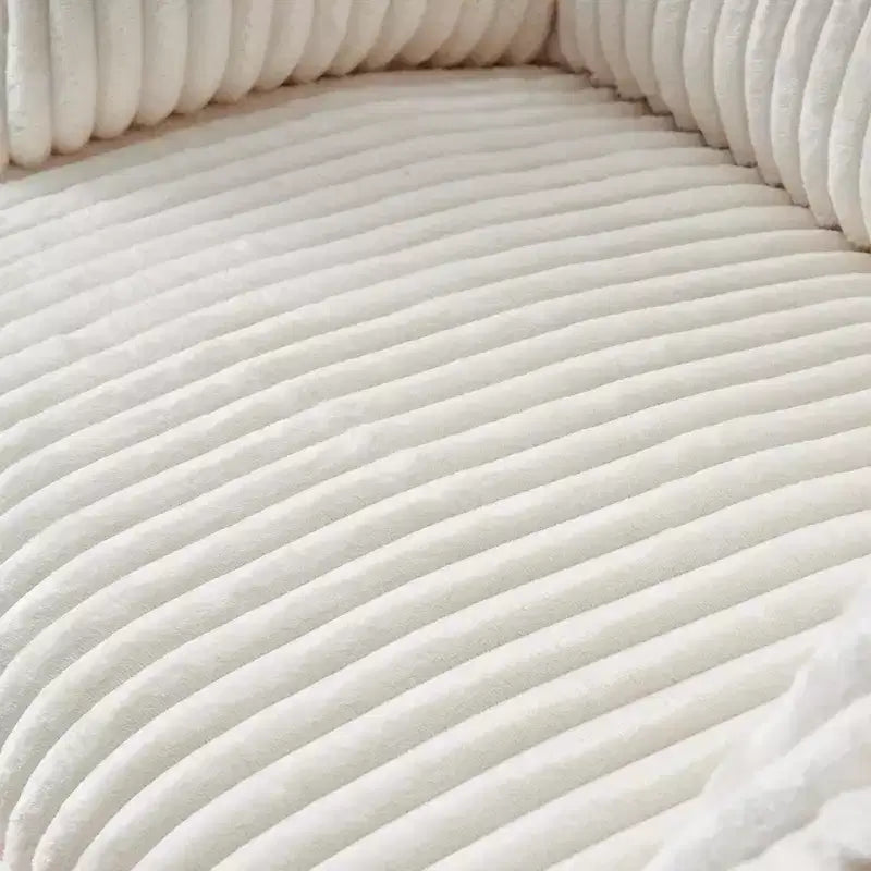GDFStudio Arden - Poltrona moderna convertibile in velluto a coste con pouf