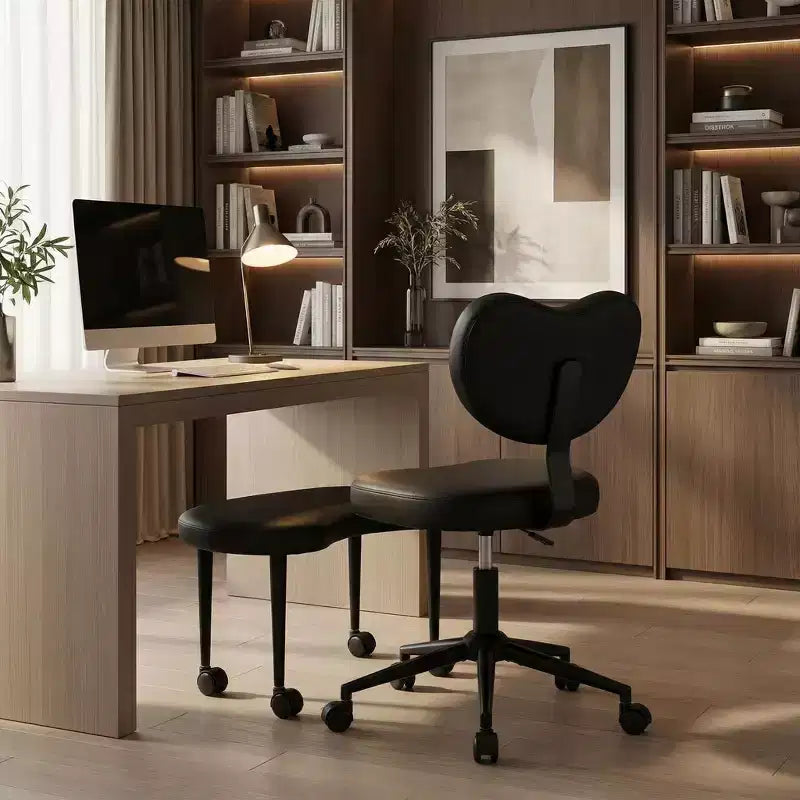Sedia da scrivania Homy Casa con gambe incrociate, altezza regolabile e sgabello con rotelle
