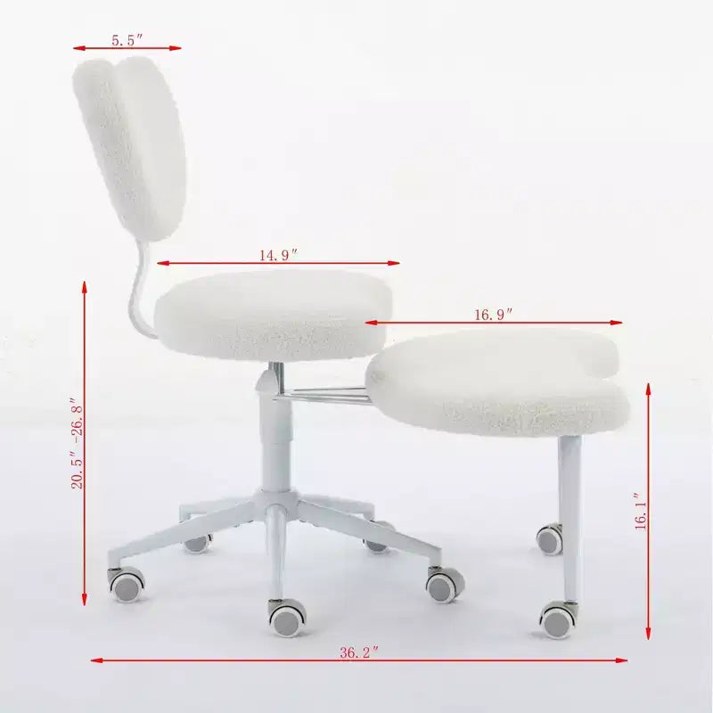 Sedia da scrivania Homy Casa con gambe incrociate, altezza regolabile e sgabello con rotelle