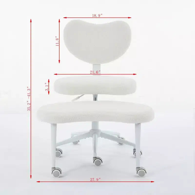 Sedia da scrivania Homy Casa con gambe incrociate, altezza regolabile e sgabello con rotelle