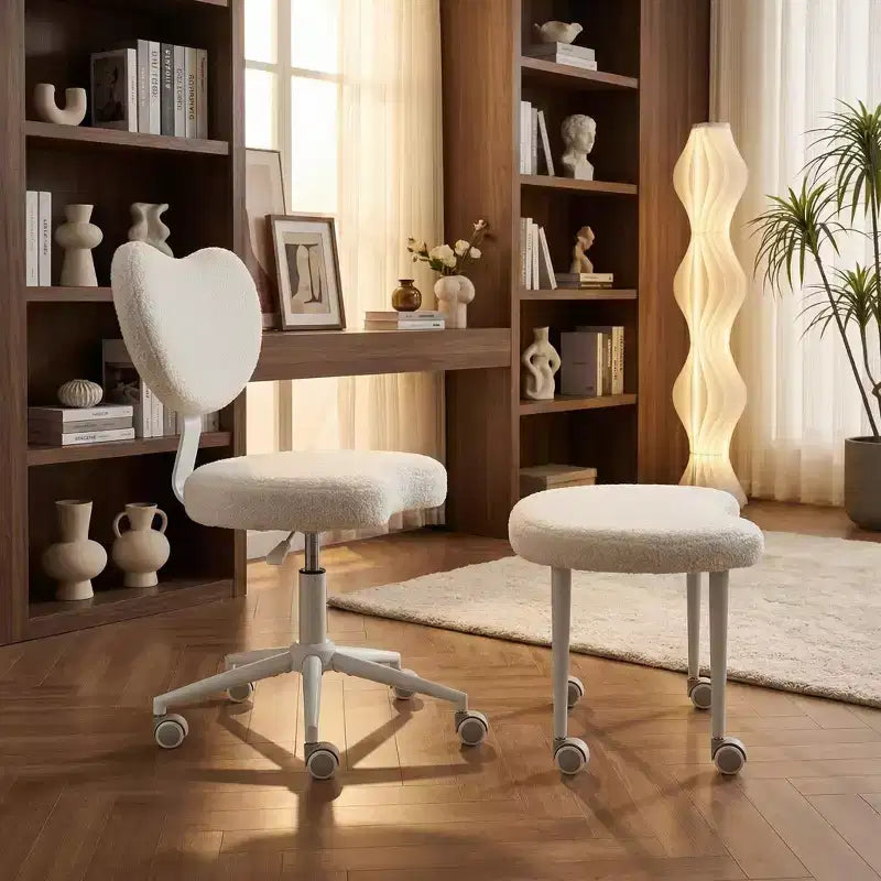 Sedia da scrivania Homy Casa con gambe incrociate, altezza regolabile e sgabello con rotelle