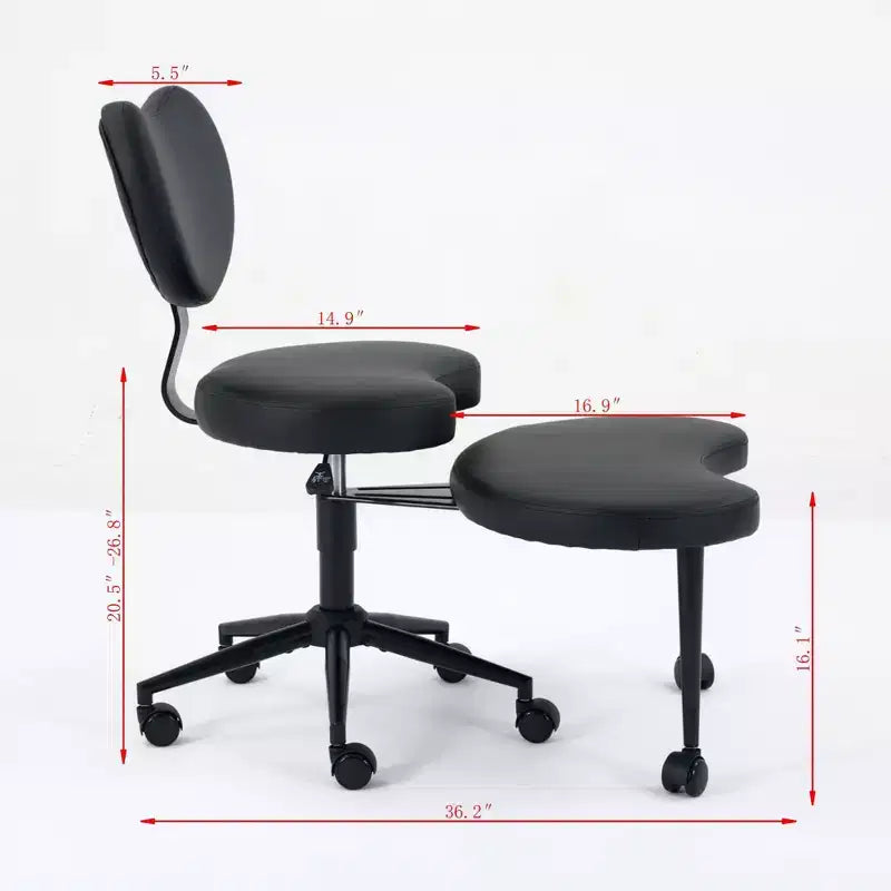 Sedia da scrivania Homy Casa con gambe incrociate, altezza regolabile e sgabello con rotelle