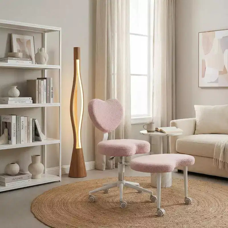 Sedia da scrivania Homy Casa con gambe incrociate, altezza regolabile e sgabello con rotelle