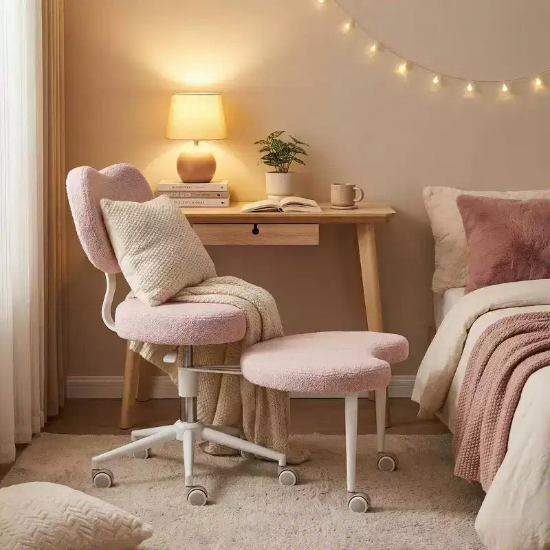 Sedia da scrivania Homy Casa con gambe incrociate, altezza regolabile e sgabello con rotelle