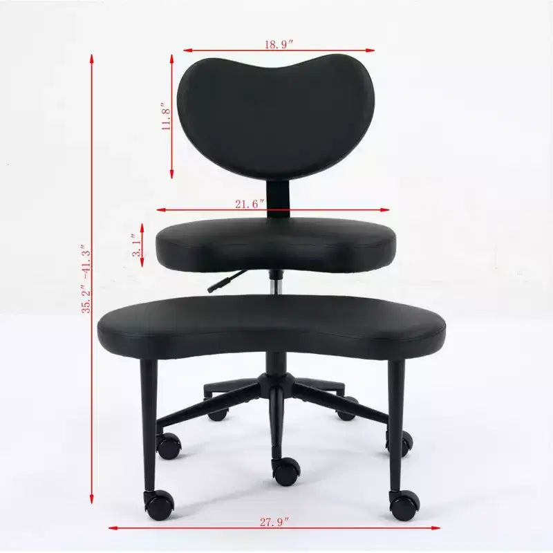 Sedia da scrivania Homy Casa con gambe incrociate, altezza regolabile e sgabello con rotelle