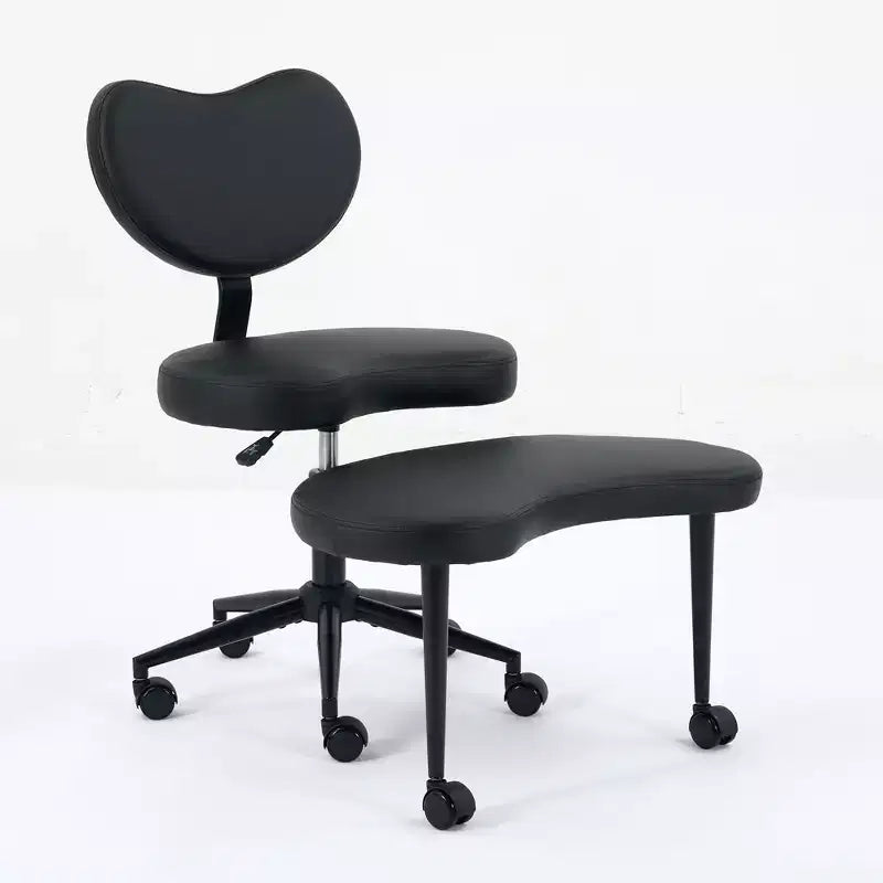 Sedia da scrivania Homy Casa con gambe incrociate, altezza regolabile e sgabello con rotelle