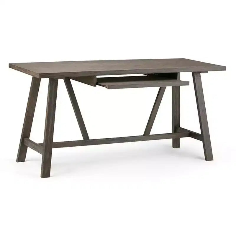 HomeStock Scrivanie da scrittura in legno nere alte 76 cm con cassettiera portadocumenti