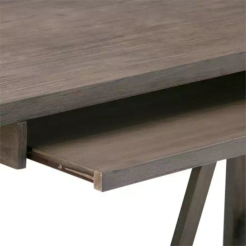 HomeStock Scrivanie da scrittura in legno nere alte 76 cm con cassettiera portadocumenti