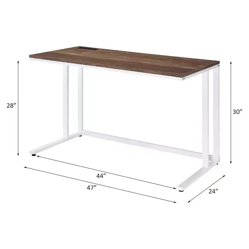 HomeStock Scrivanie per computer in legno color grigio alte 73,6 cm con ripiano a giorno