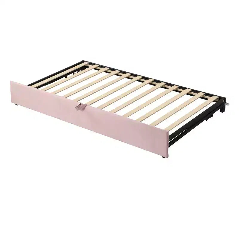 Divano letto imbottito con letto estraibile a scomparsa, Struttura letto singolo in legno con letto estraibile estensibile, Divano letto a capitonné