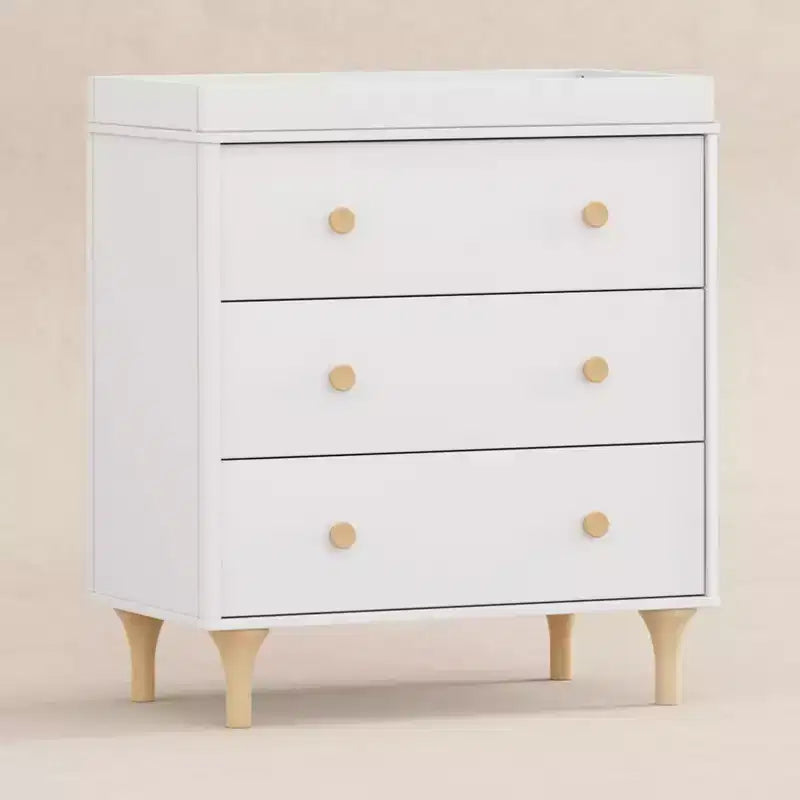 Comodino fasciatoio Babyletto Lolly a 3 cassetti con vassoio fasciatoio rimovibile