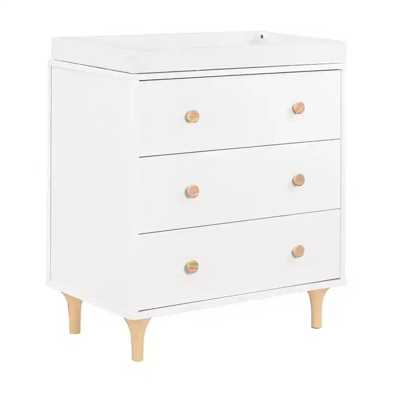 Comodino fasciatoio Babyletto Lolly a 3 cassetti con vassoio fasciatoio rimovibile