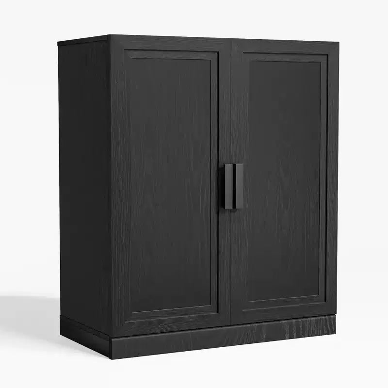 PexFix Armadietto dispensa in legno 36, credenza moderna con 2 ante e ripiano regolabile per soggiorno, sala da pranzo, ingresso, nero