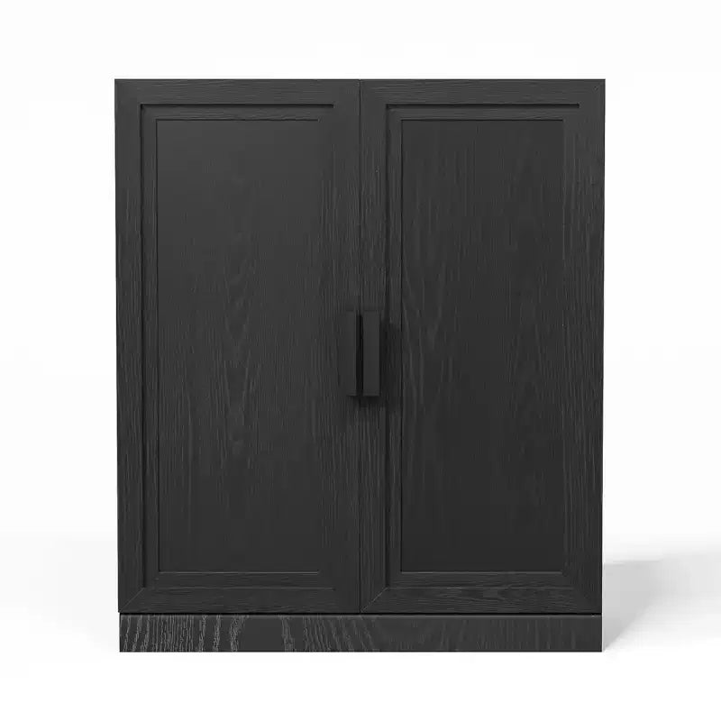 PexFix Armadietto dispensa in legno 36, credenza moderna con 2 ante e ripiano regolabile per soggiorno, sala da pranzo, ingresso, nero