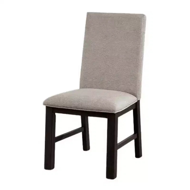 Set di 2 sedie da pranzo Royal Hampton, legno nero, poliestere grigio plissettato