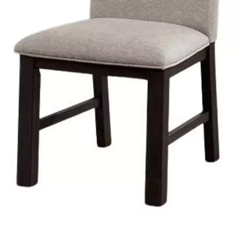 Set di 2 sedie da pranzo Royal Hampton, legno nero, poliestere grigio plissettato