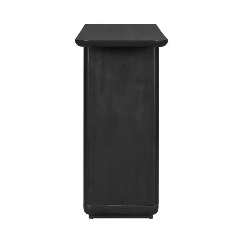 Consolle Okak in Legno Naturale con Base a U, Tavolo da Ingresso ad Angoli Curvi per Soggiorno, Corridoio