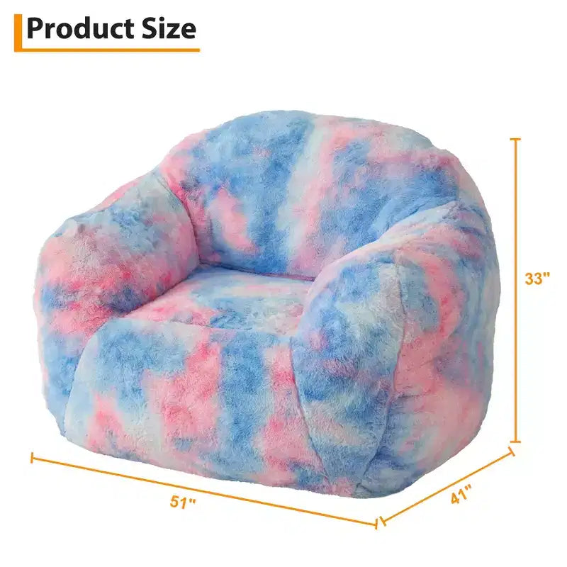 COZONY Poltrona a sacco per bambini da 99 cm - Morbido divano in peluche con imbottitura in spugna, schienale e braccioli, sedia da lettura con capacità di 17 kg