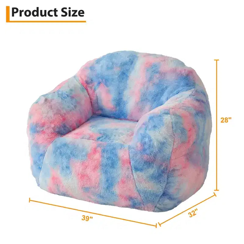 COZONY Poltrona a sacco per bambini da 99 cm - Morbido divano in peluche con imbottitura in spugna, schienale e braccioli, sedia da lettura con capacità di 17 kg