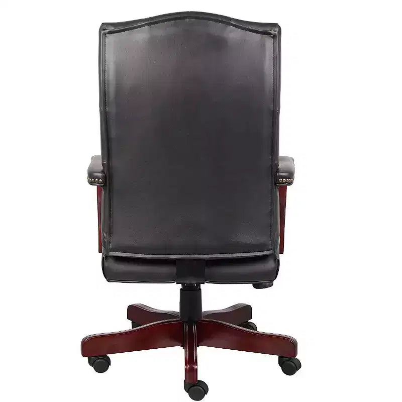 Sedia da ufficio HomeStock, altezza regolabile 104 cm, seduta in materiale Caresoft nero con rotelle/ruote