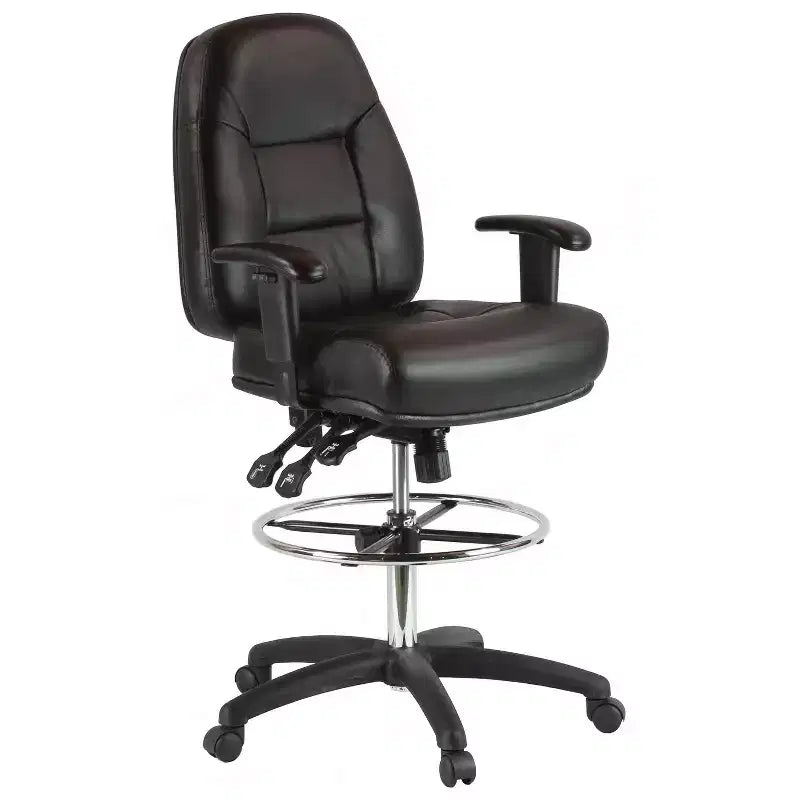 HomeStock, sedia da ufficio con rotelle, seduta in schiuma nera regolabile in altezza 103,5 cm