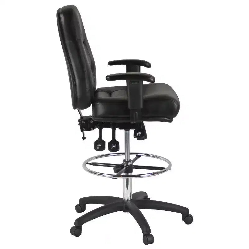 HomeStock, sedia da ufficio con rotelle, seduta in schiuma nera regolabile in altezza 103,5 cm