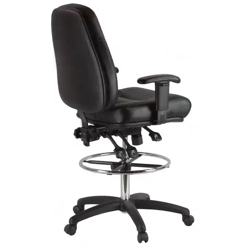 HomeStock, sedia da ufficio con rotelle, seduta in schiuma nera regolabile in altezza 103,5 cm