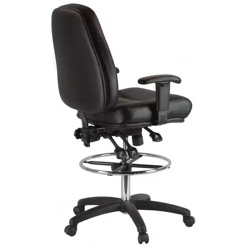HomeStock, sedia da ufficio con rotelle, seduta in schiuma nera regolabile in altezza 103,5 cm