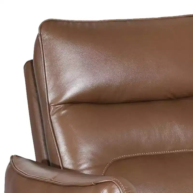 Poltrona reclinabile Royal Hampton, rivestimento in similpelle marrone caramello intenso, imbottitura in schiuma