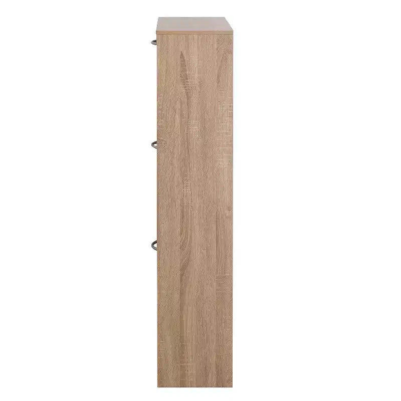 GDFStudio Enzo Mobile Scarpiera Moderno 24 in Legno con Maniglie Argentate e 3 Cassetti a Ribalta