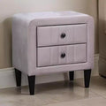 Royal Hampton Nightstand, 2 Drawers, 22 Inch Upholstered in Light Pink Velvet