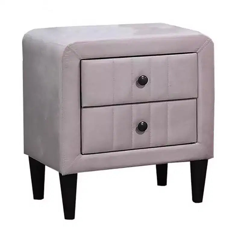 Comodino Royal Hampton, 2 cassetti, 56 cm, rivestito in velluto rosa chiaro