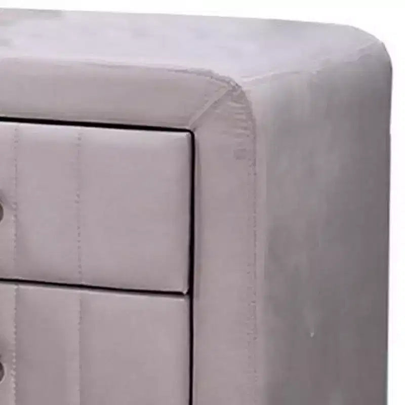 Comodino Royal Hampton, 2 cassetti, 56 cm, rivestito in velluto rosa chiaro