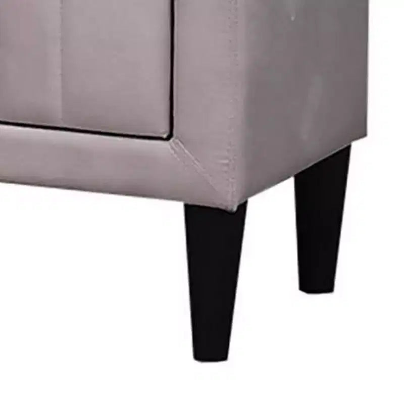 Comodino Royal Hampton, 2 cassetti, 56 cm, rivestito in velluto rosa chiaro