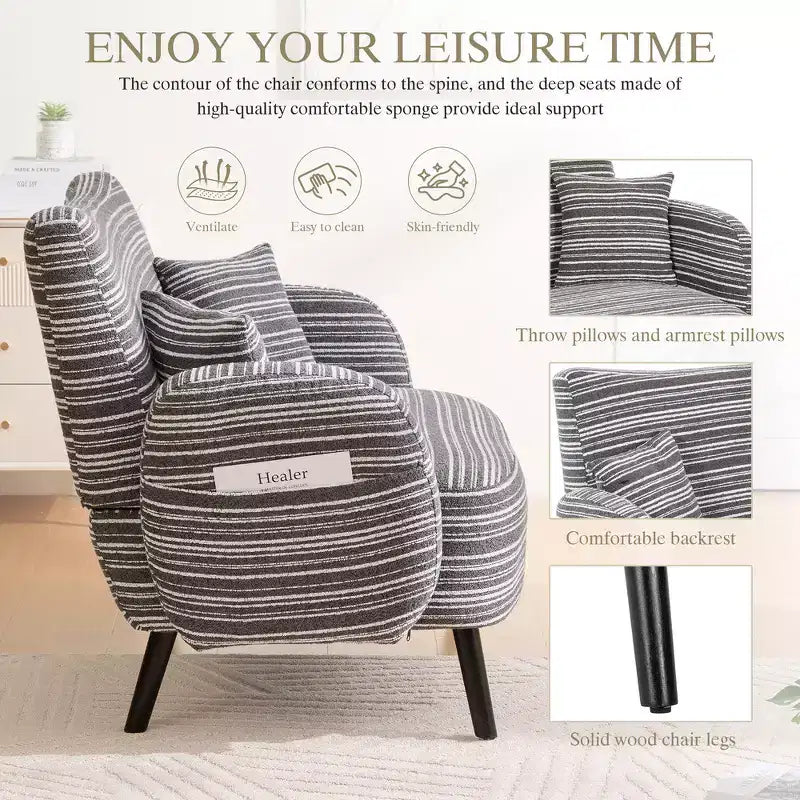 Divano moderno a seduta profonda Zeus & Ruta con braccioli ultra confortevoli, cuscini e tasche portaoggetti