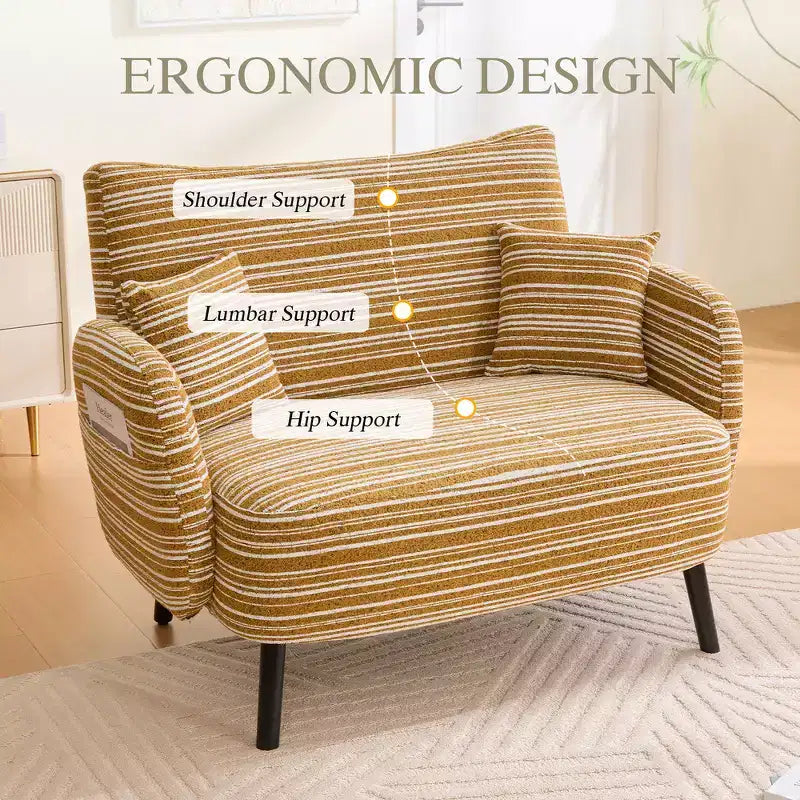 Divano moderno a seduta profonda Zeus & Ruta con braccioli ultra confortevoli, cuscini e tasche portaoggetti