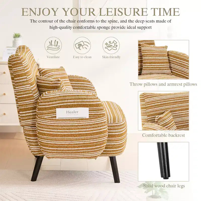 Divano moderno a seduta profonda Zeus & Ruta con braccioli ultra confortevoli, cuscini e tasche portaoggetti